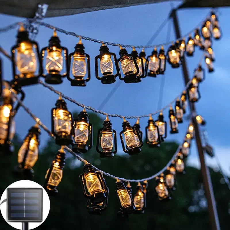 SolarGlow - LED Light String with Flame Effect – Atmospheric Outdoor Lighting for Garden & Terrace