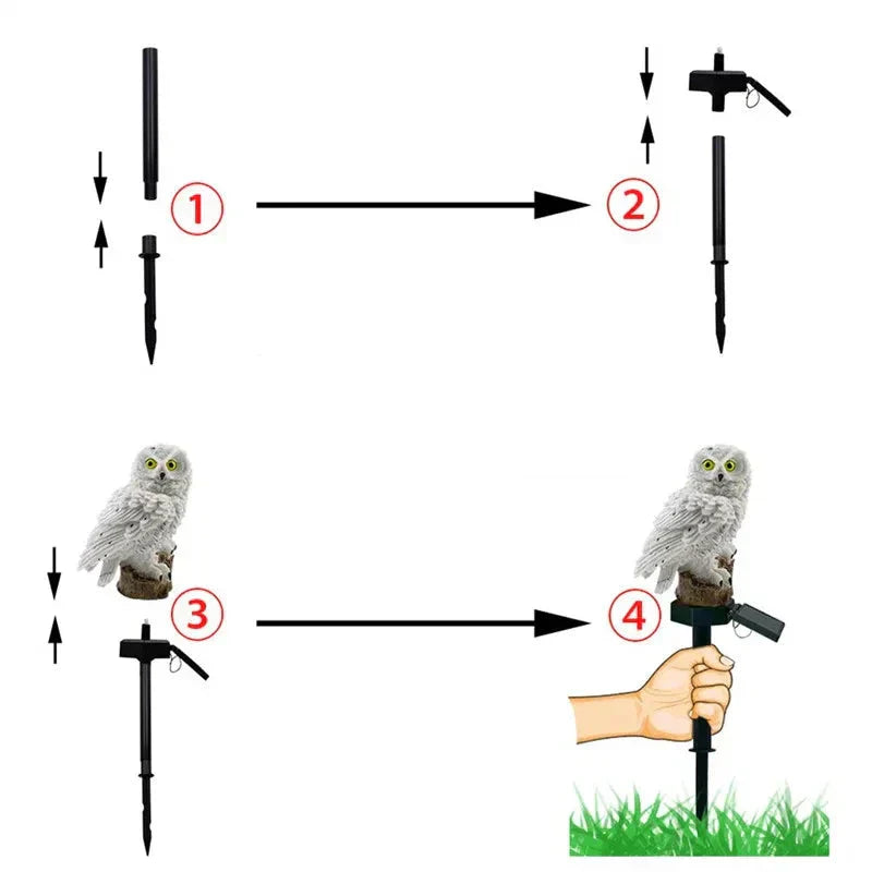 SolarOwl - LED Garden Lamp on Solar Energy with Owl Design – Decorative Outdoor Lighting