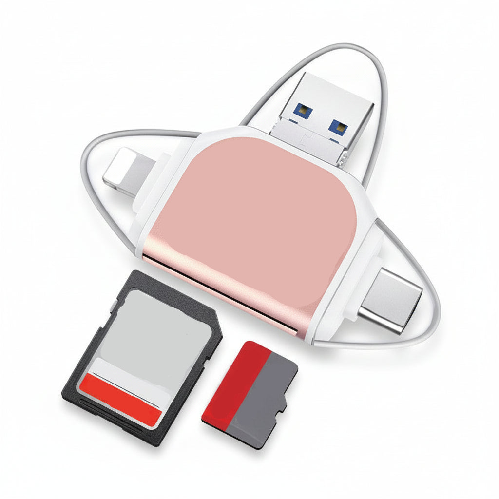 Adaptador USB 4 em 1 para Transferência de Dados Sincronização Rápida Carregamento