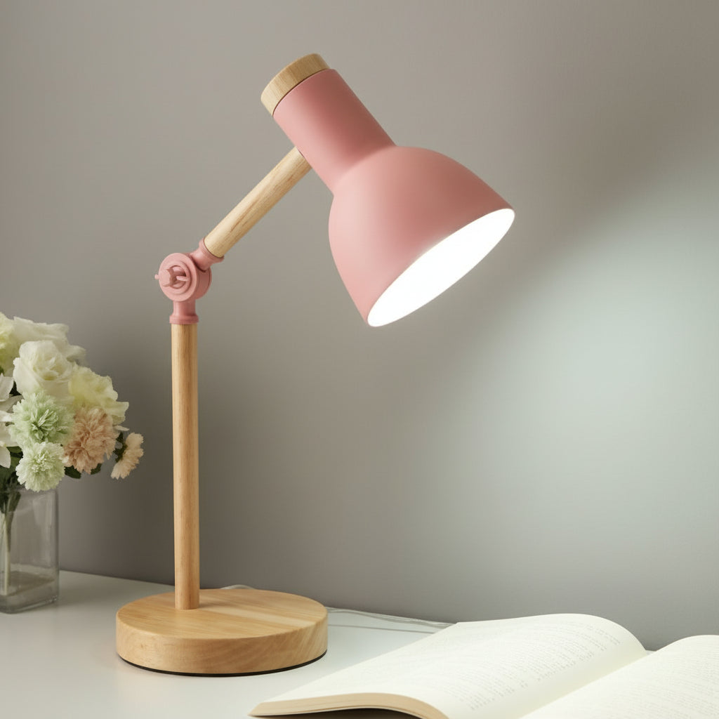 Bureaulamp Hout Scandinavisch Verstelbaar Modern Tafellamp Design