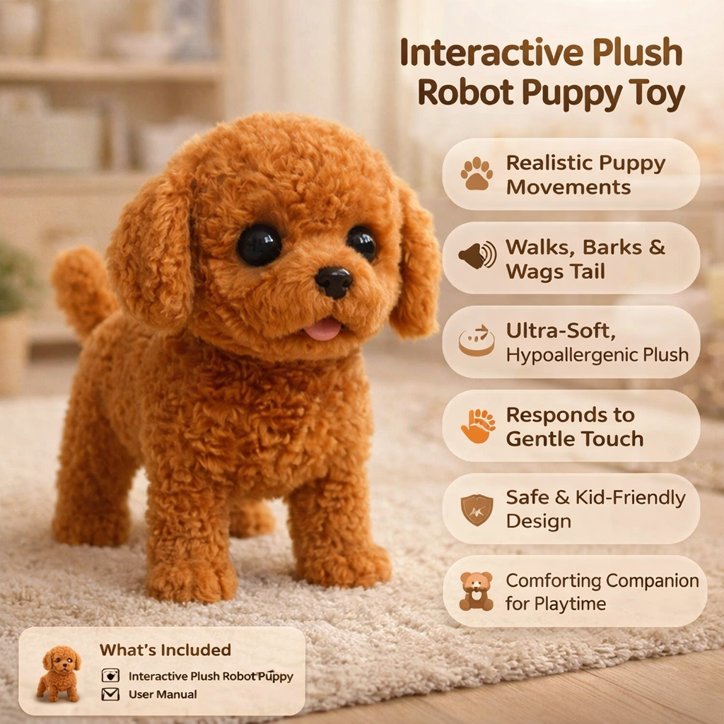 Puppy Speelgoed Interactieve Pluche Robot Hond Realistisch Design