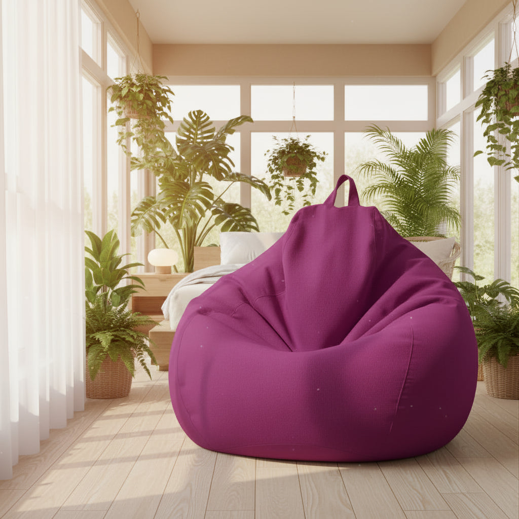 Saco de Assento Ergonómico de Linho para Sala de Estar e Quarto