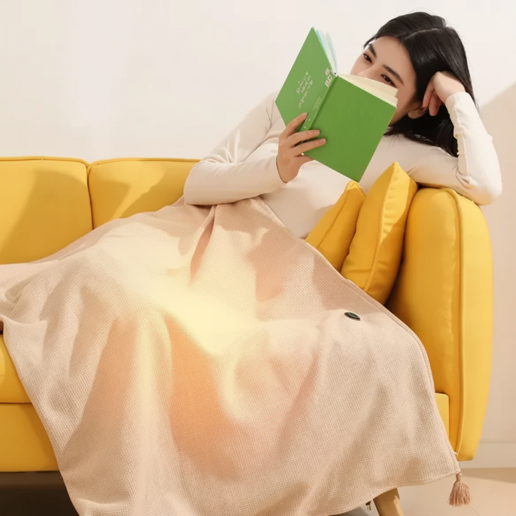 Elektrische Verwarmingsdeken Draagbaar Zacht Warmtekleed Binnen Buiten