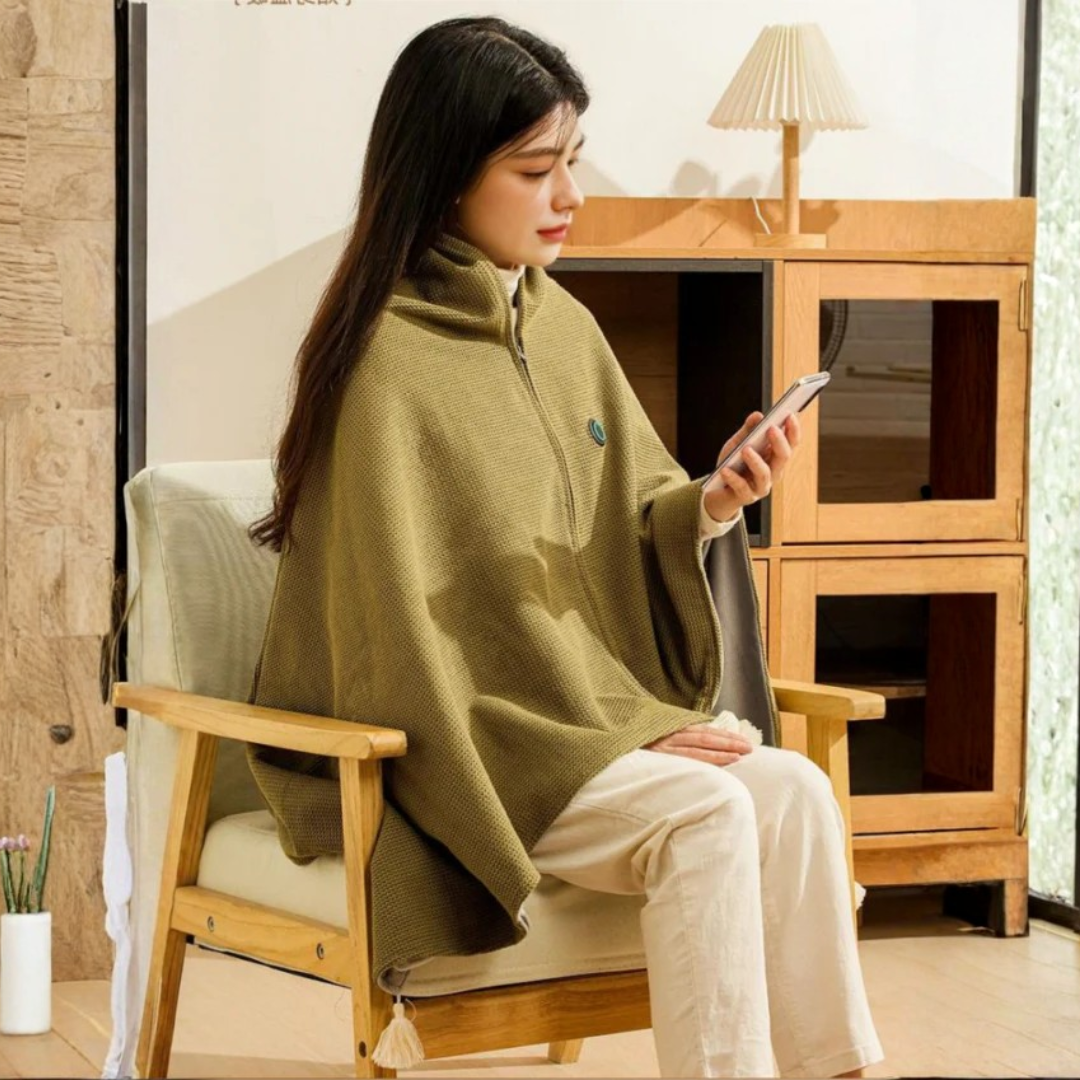 Elektrische Verwarmingsdeken Draagbaar Zacht Warmtekleed Binnen Buiten