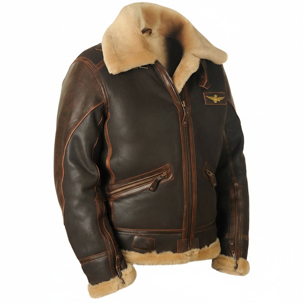 Vintage Pilotenjas Warme Voering Koude Dagen