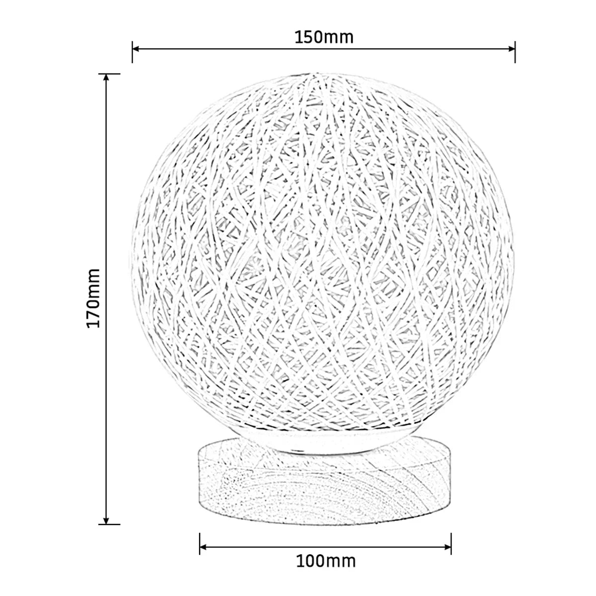 LuminousSphere - Rattan Ball Table Lamp
