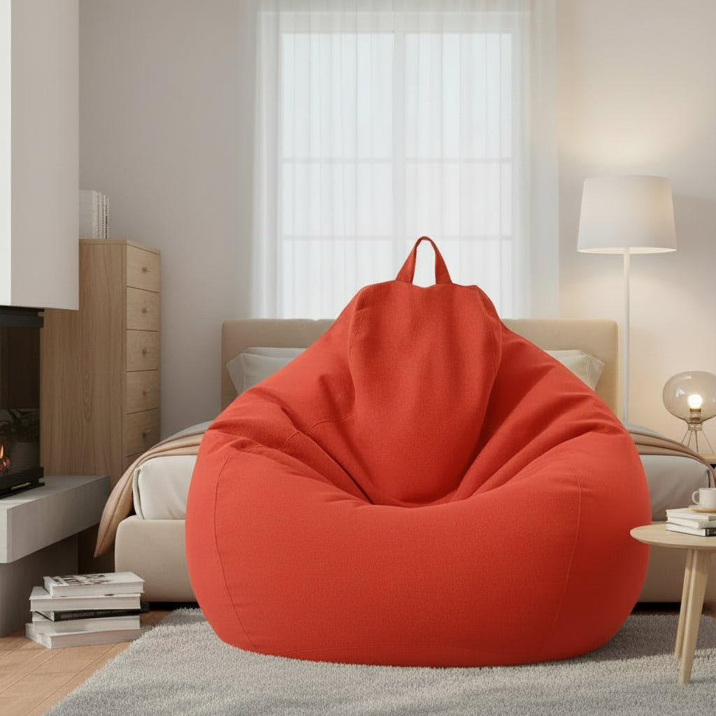 Saco de Assento Ergonómico de Linho para Sala de Estar e Quarto