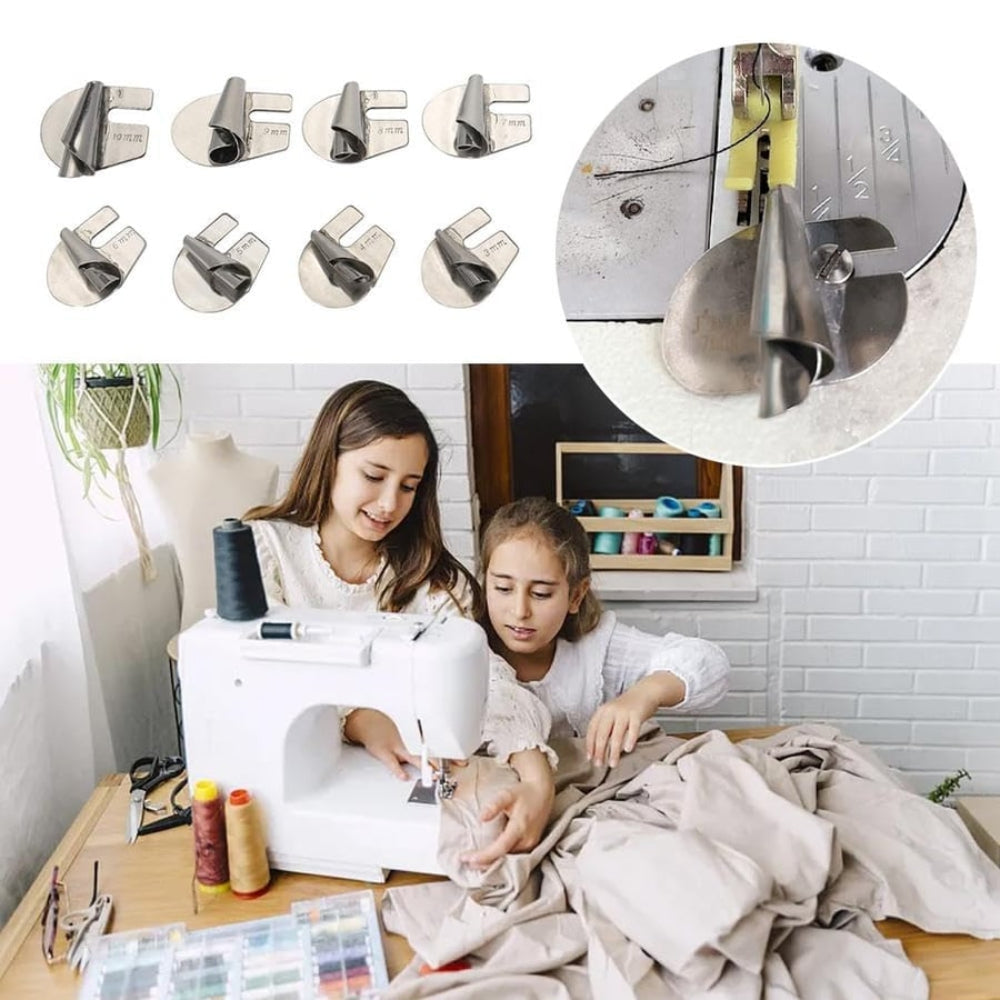 Rolled Hemmer Foot for Sewing Machines Stainless Steel 3mm to 10mm 6