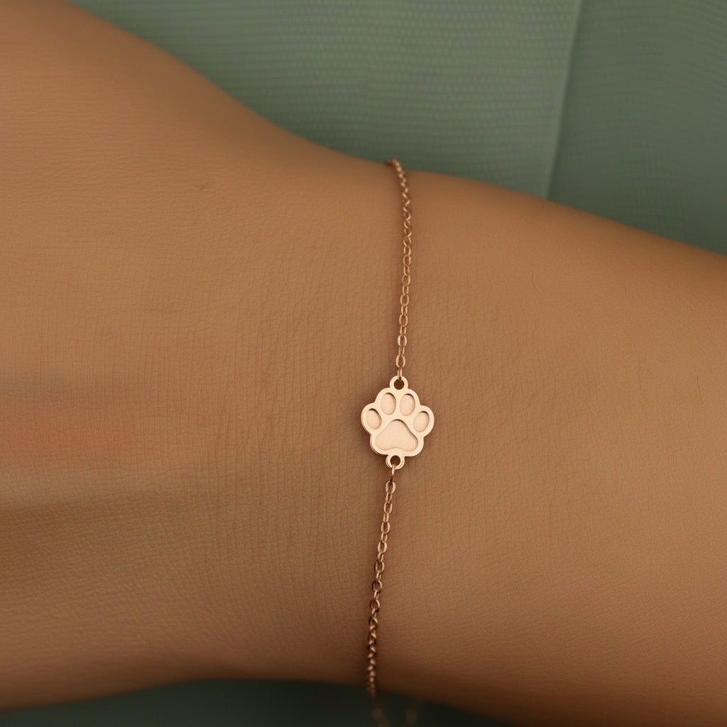 Braçadeira Pegada Personalizada Minimalista Aço Inoxidável