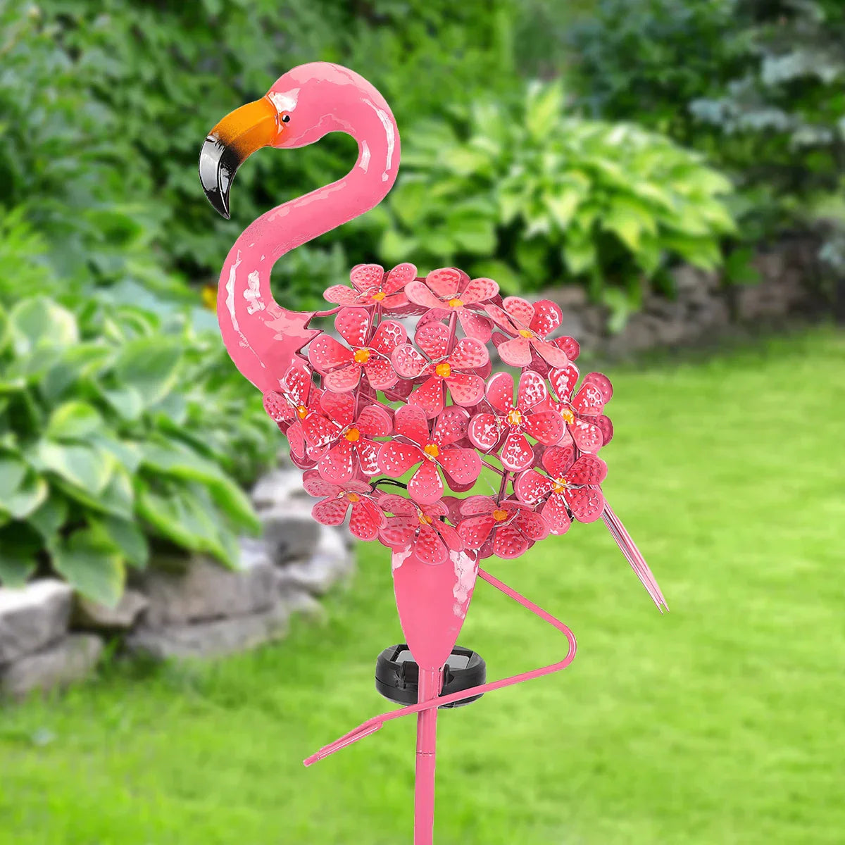 TropiGlow – Lampada da Giardino Fenicottero Solare – Luce Decorativa LED per Esterni, Resistente alle Intemperie e a Energia Solare