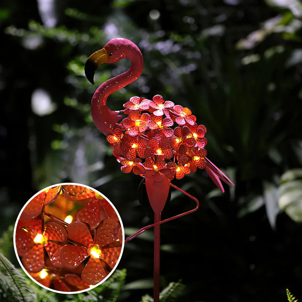 TropiGlow – Lampada da Giardino Fenicottero Solare – Luce Decorativa LED per Esterni, Resistente alle Intemperie e a Energia Solare