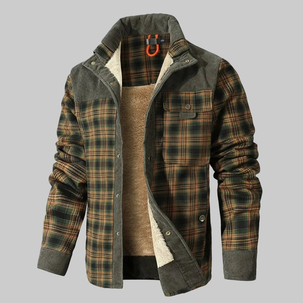 Giacca Uomo Inverno Flanella Quadri Imbottita Calda