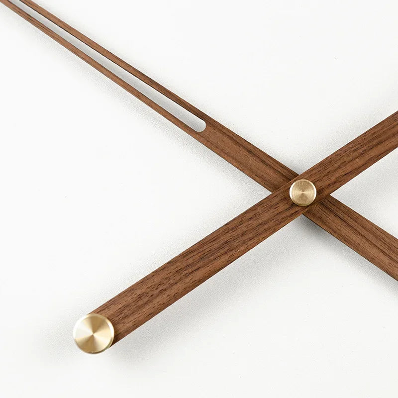 WoodSphere - Modern Large DIY Wall Clock Mechanism with Walnut Wood Hands