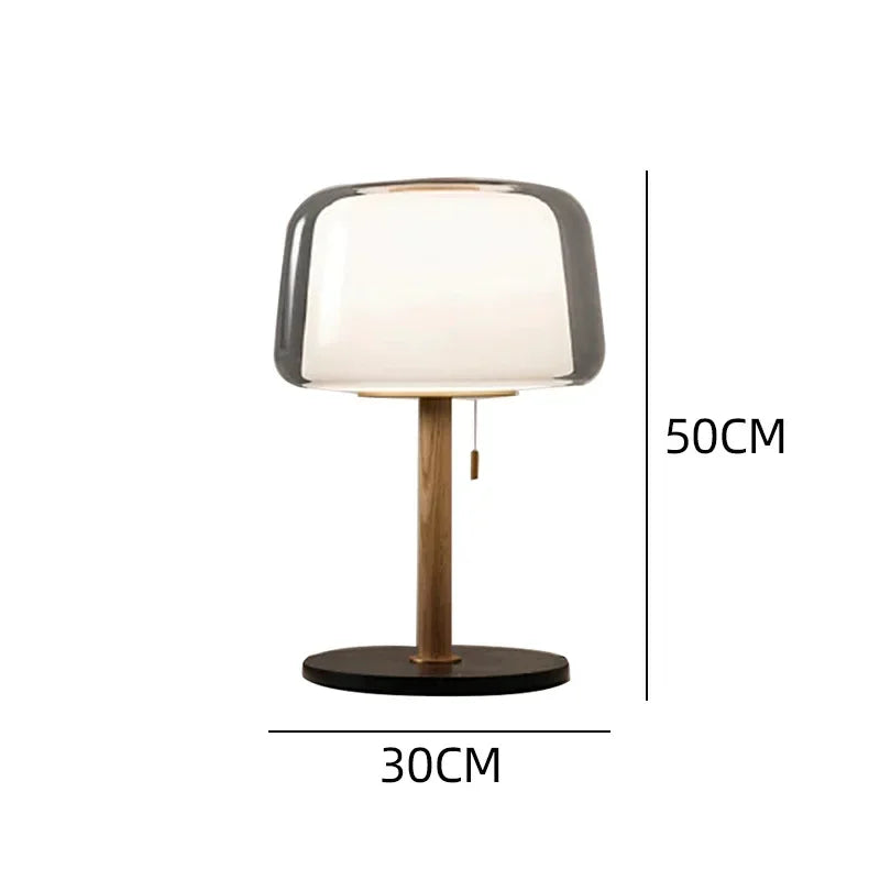 LumeHaven – Nachtlamp met Houten Basis en LED-verlichting