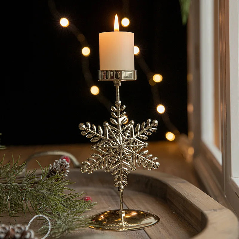 Glans - Gouden Ster- en Kerstboom Kaarsenhouder