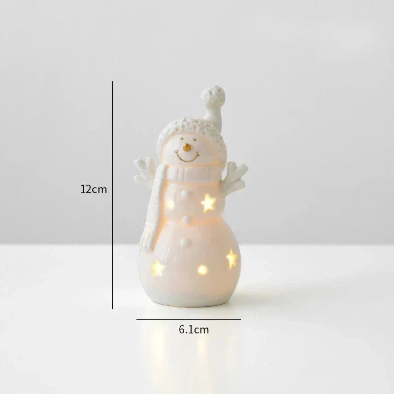 SneeuwGloed - Verlicht Keramisch Sneeuwmannetje