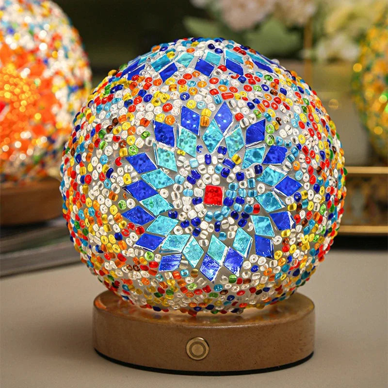 BohoGlow - LED Bureau Lamp in Bohemian Stijl – Dimbaar, Vintage Look