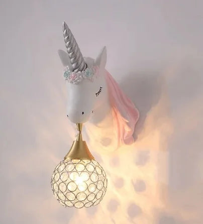 UnicornLicht - Lampada da parete per cameretta bambini moderna a cartoni animati