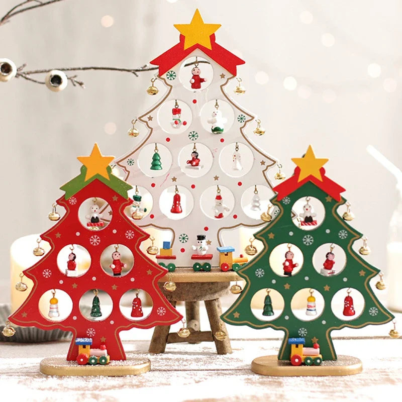 ElegantBoom - Houten Kerstdecoratie voor Bureau