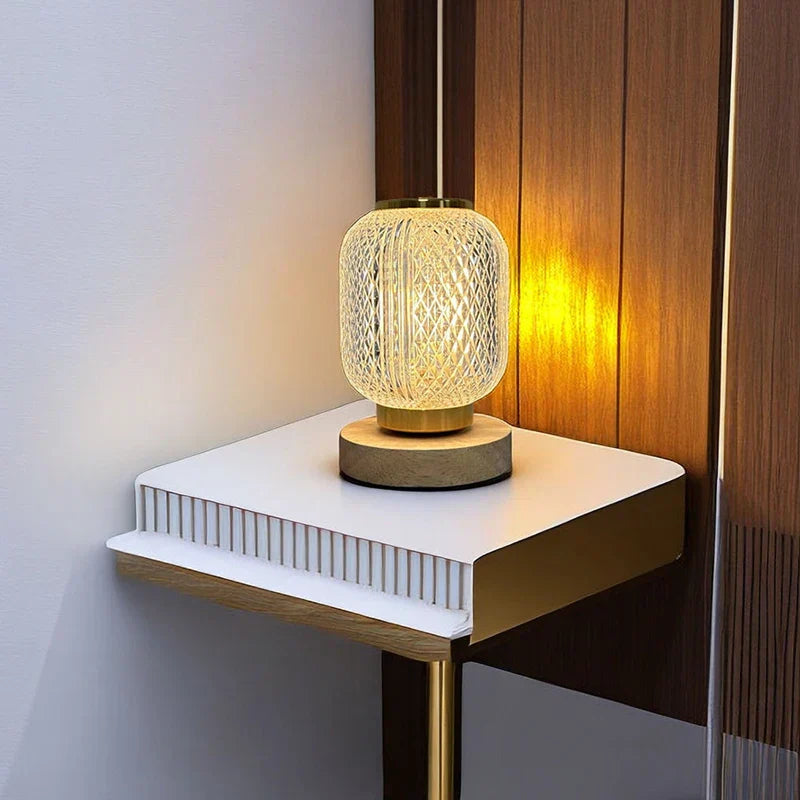 NordicGlow - Dimbare LED Tafellamp met Kristaldesign en Energiezuinige Verlichting