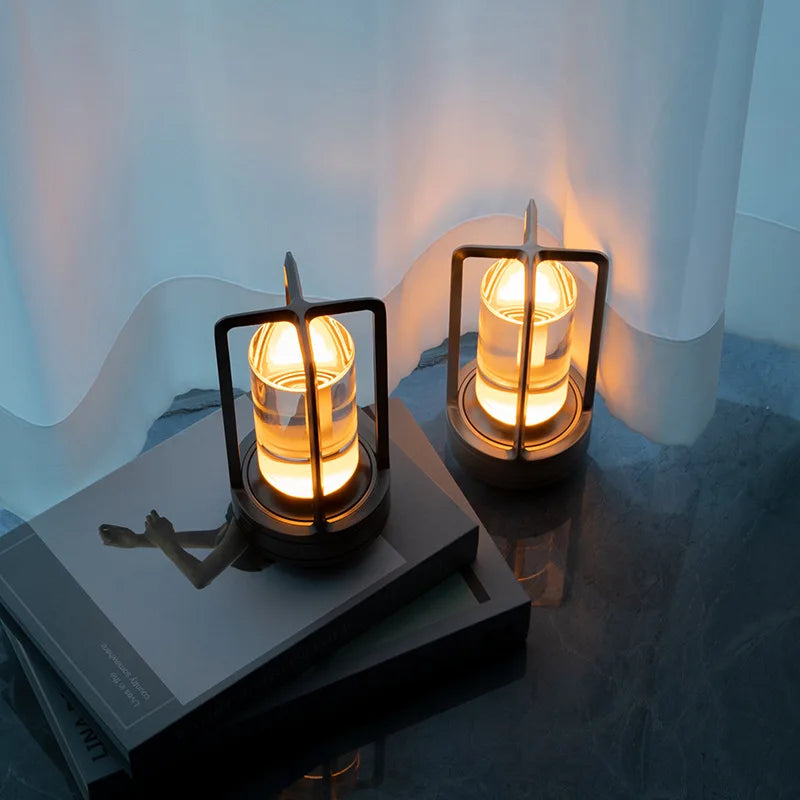 CrystalGlow - Draadloze Oplaadbare Kristallen Tafellamp – LED Sfeerverlichting voor Woonkamer & Balkon