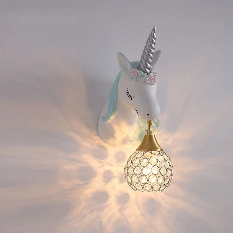 UnicornLicht - Lampada da parete per cameretta bambini moderna a cartoni animati