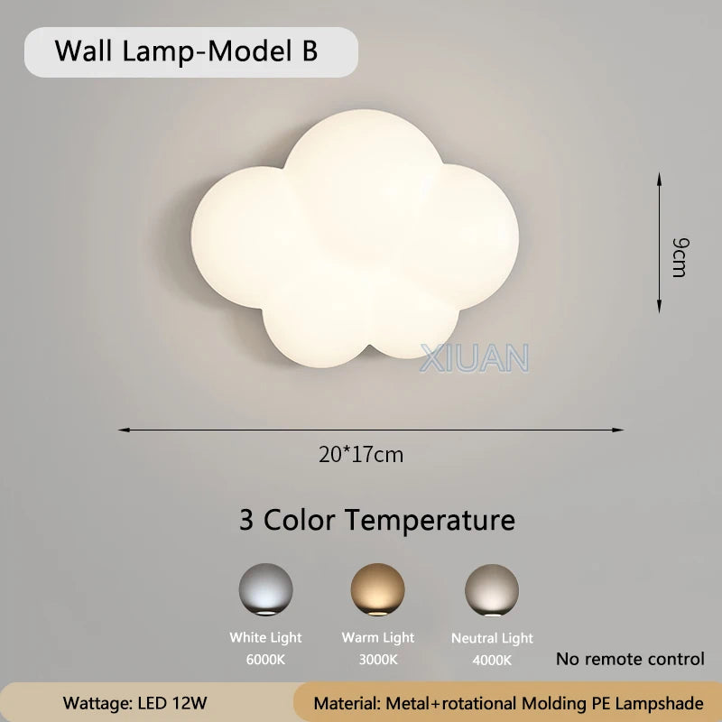 WhiteCloud - Modern LED Wall Lamp for Children's Rooms and Bedrooms