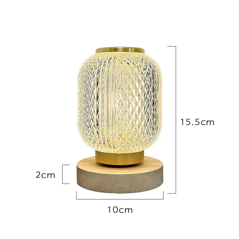 NordicGlow - Dimbare LED Tafellamp met Kristaldesign en Energiezuinige Verlichting
