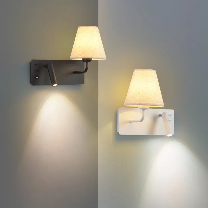 LuminoWall - Modern Wall Lamp with USB and Reading Spot