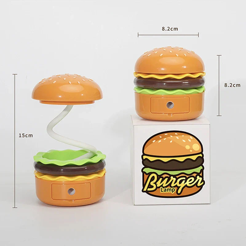 LumiGlow - LED Hamburger Nachtlamp met Puntenslijper, Creatieve Bureaulamp