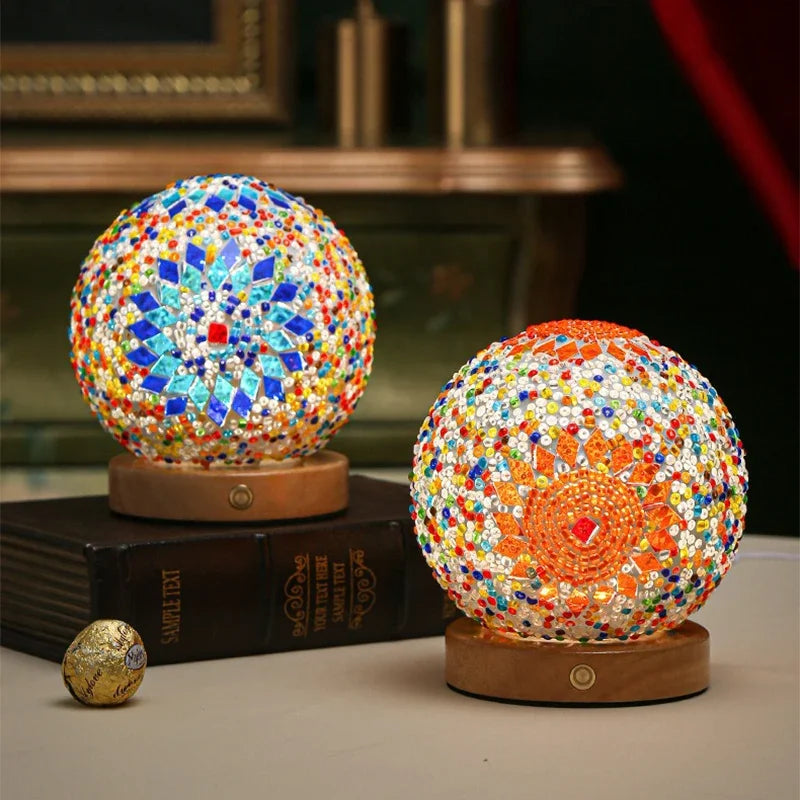 BohoGlow - LED Bureau Lamp in Bohemian Stijl – Dimbaar, Vintage Look