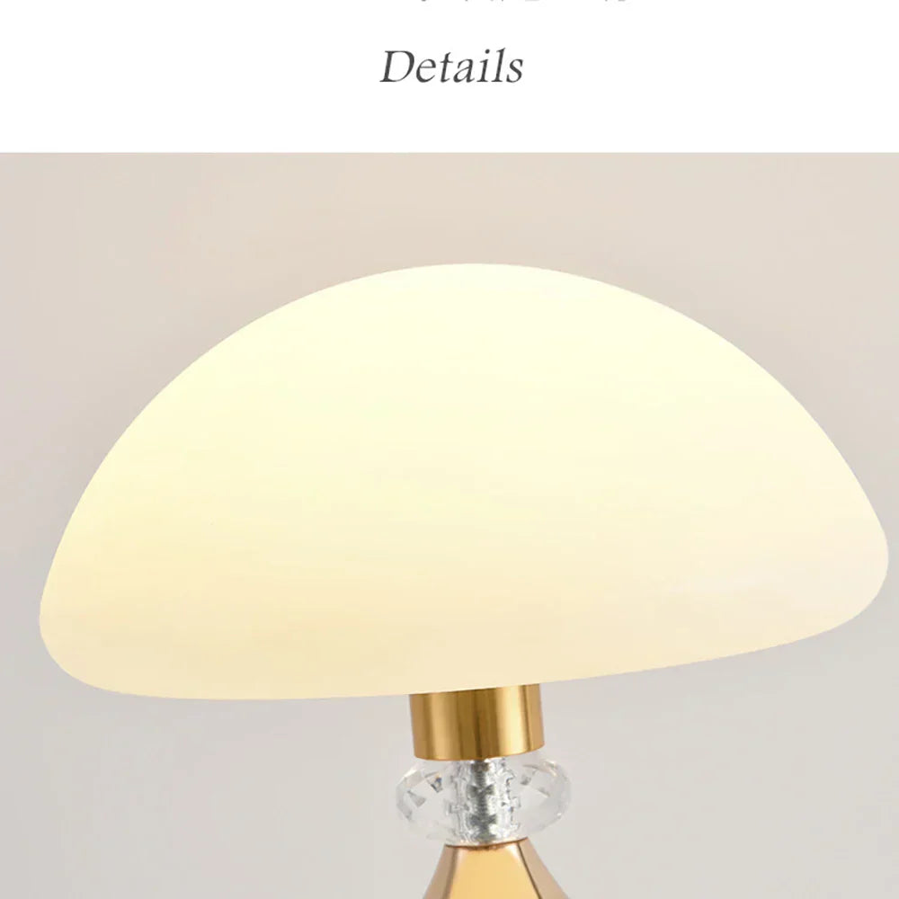 LuxeGlow - Lampada da tavolo vintage in cristallo con design a fungo e illuminazione dimmerabile