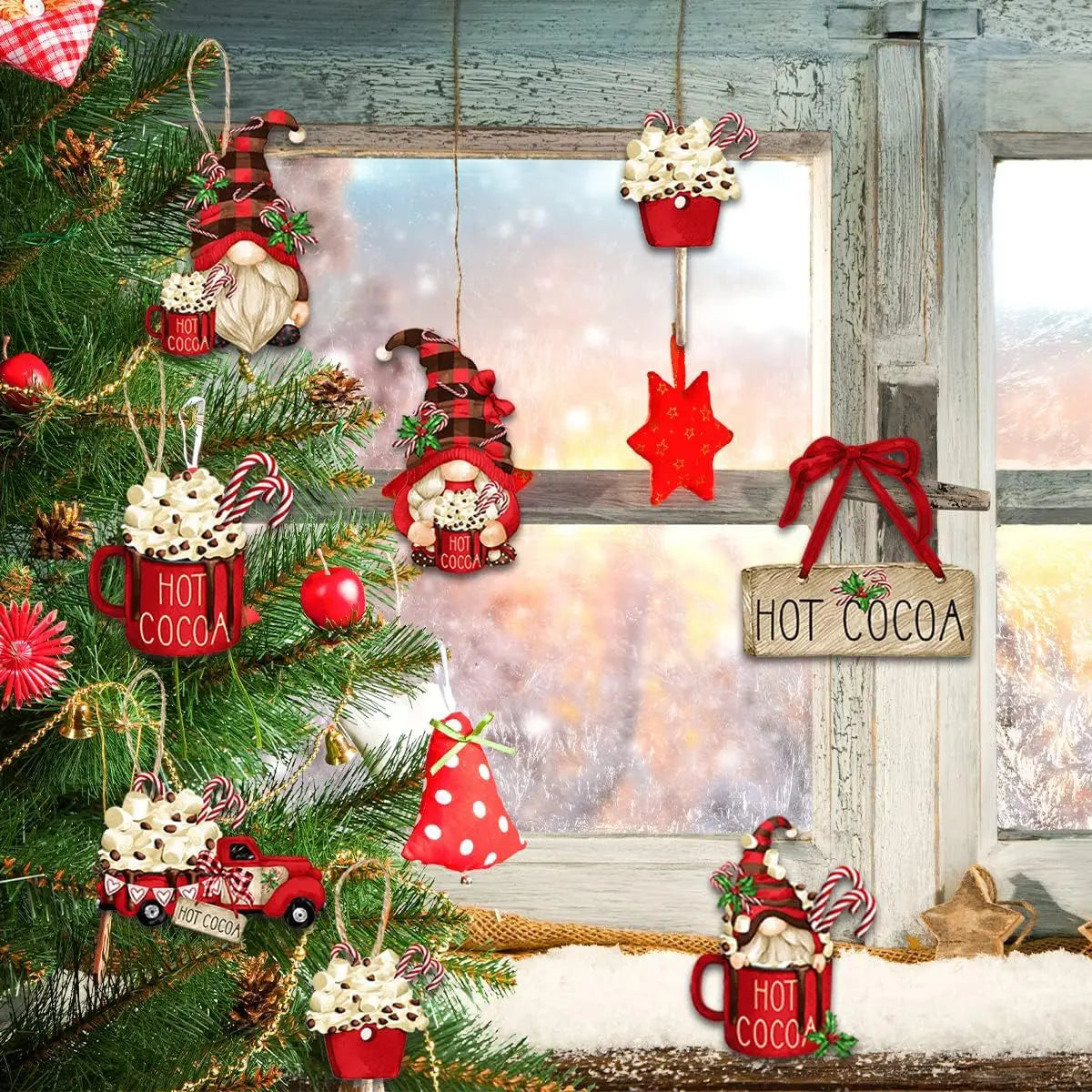 KerstGnomes - Houten Gnomes voor DIY Kerstdecoraties
