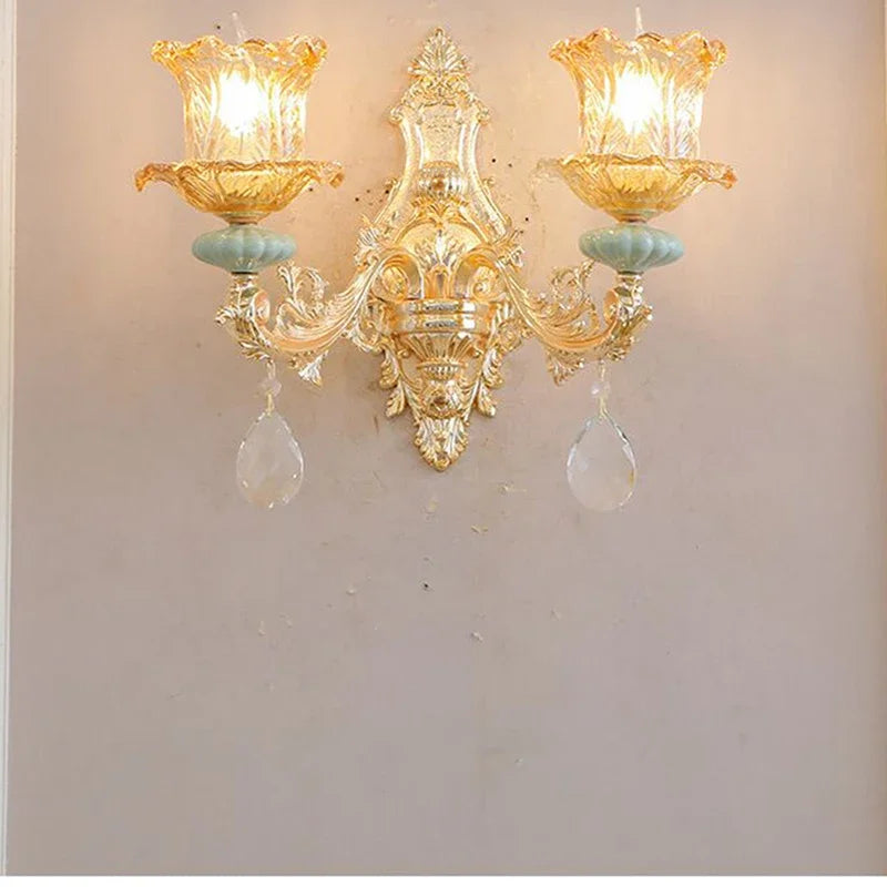 CrystalLuxe - Elegant European Crystal Wall Lamp for Luxury Interiors