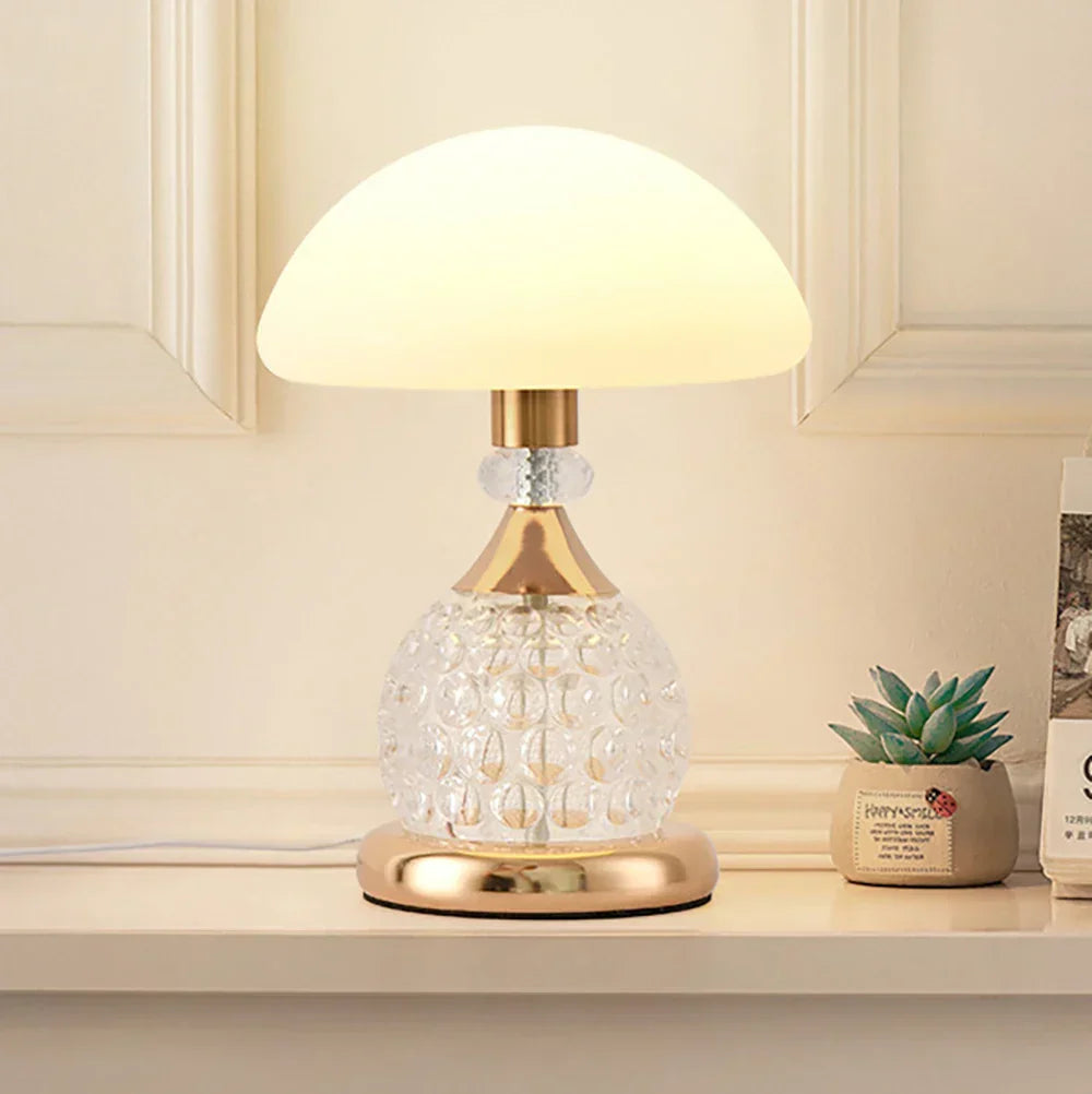 GlowMush - Decoratieve LED Tafellamp in Kristallen Paddenstoelontwerp, Vintage Sfeerverlichting