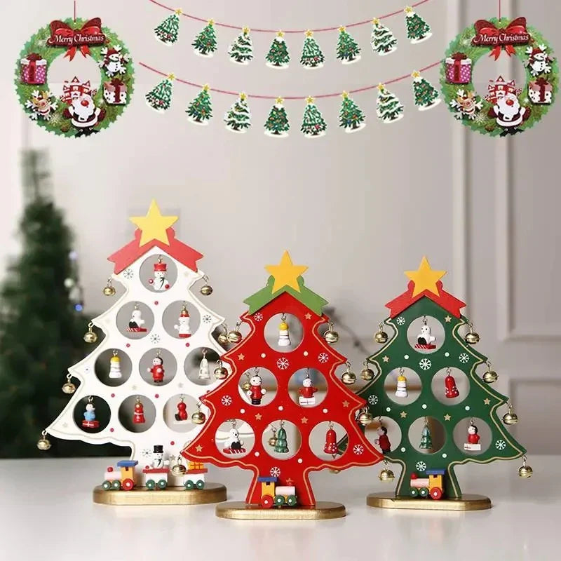 ElegantBoom - Houten Kerstdecoratie voor Bureau