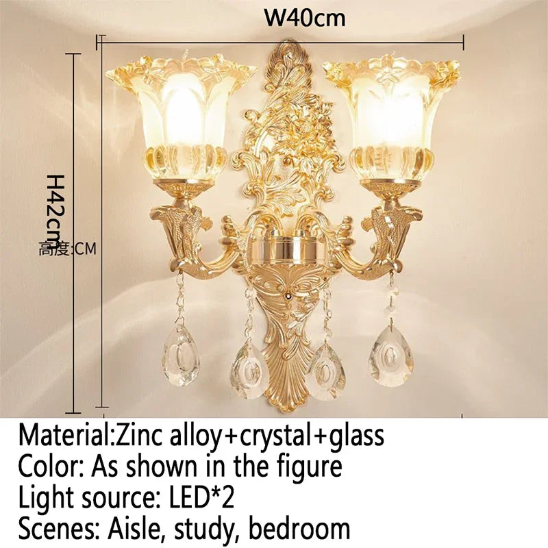 CrystalElegance - Luxe Kristallen Wandlamp voor Slaapkamer en Woonkamer