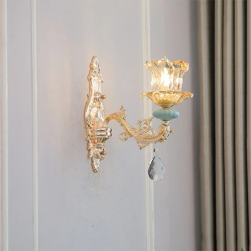 CrystalLuxe - Elegant European Crystal Wall Lamp for Luxury Interiors