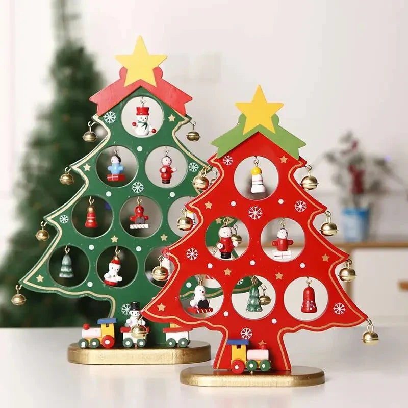 ElegantBoom - Houten Kerstdecoratie voor Bureau