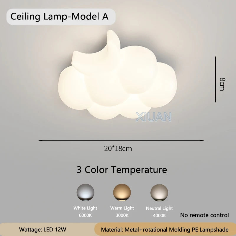 WhiteCloud - Modern LED Wall Lamp for Children's Rooms and Bedrooms