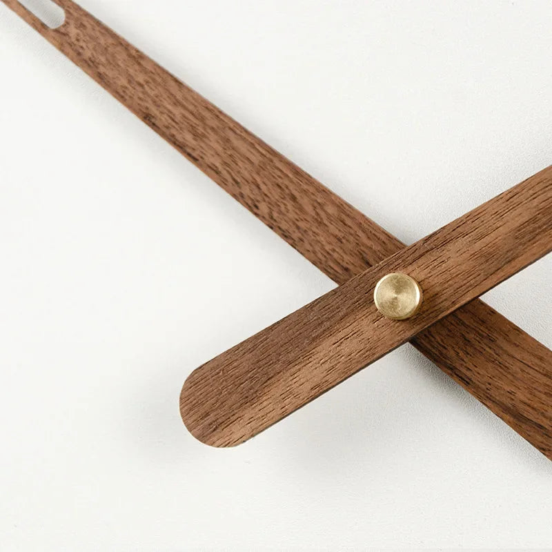 WoodSphere - Modern Large DIY Wall Clock Mechanism with Walnut Wood Hands