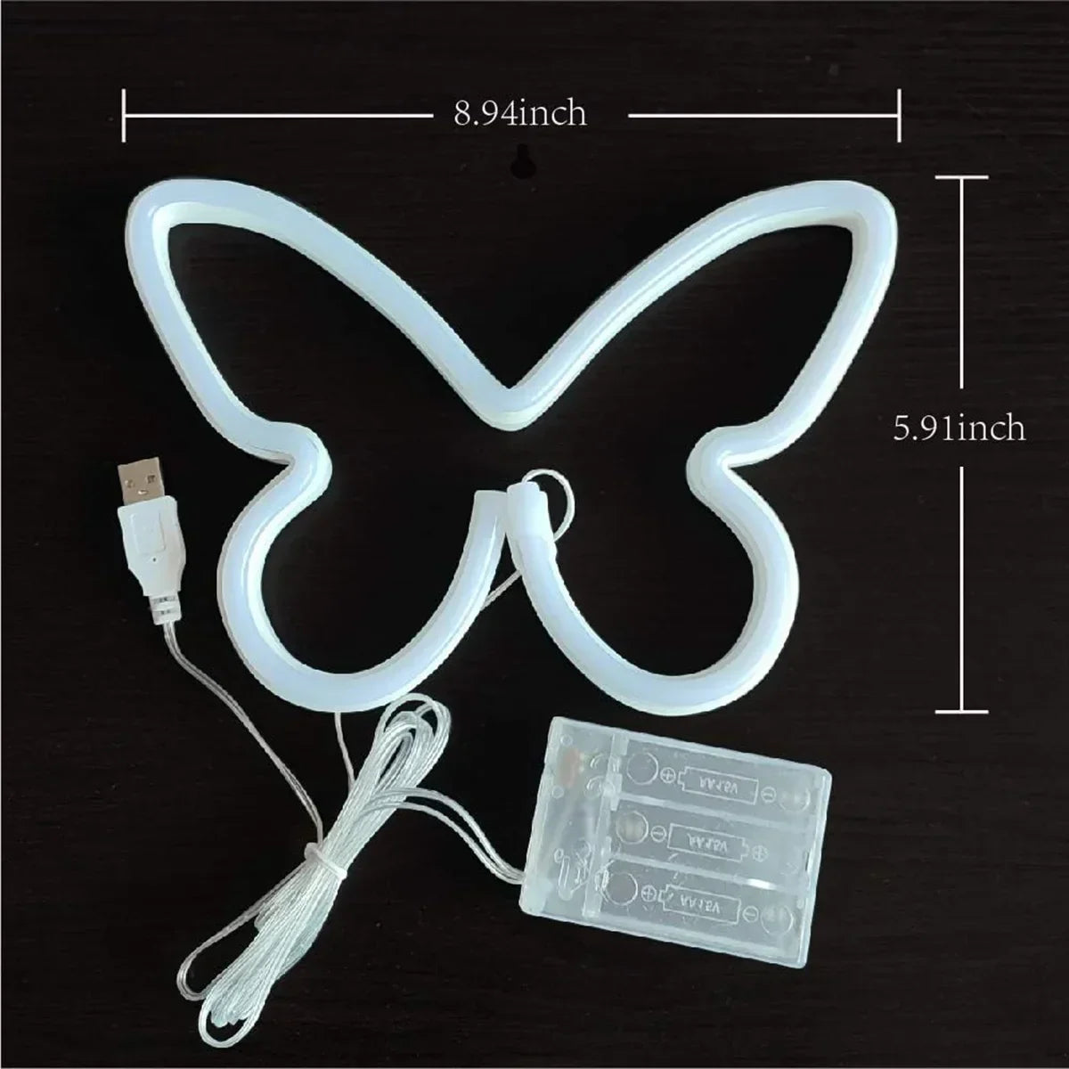 GlowWings - LED Vlinderlamp, Kleurrijke Neon Decoratie voor Kinderkamer en Slaapkamer