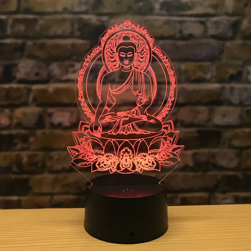 LumiBuddha - 3D LED Nachtlampje met Kleurverandering en Meditatieve Sfeer