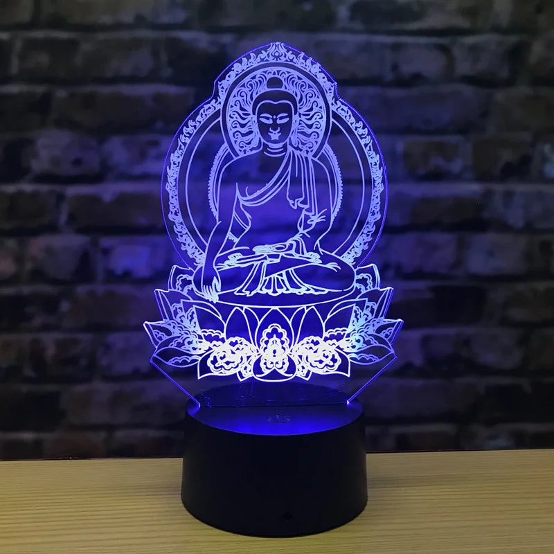 LumiBuddha - 3D LED Nachtlampje met Kleurverandering en Meditatieve Sfeer