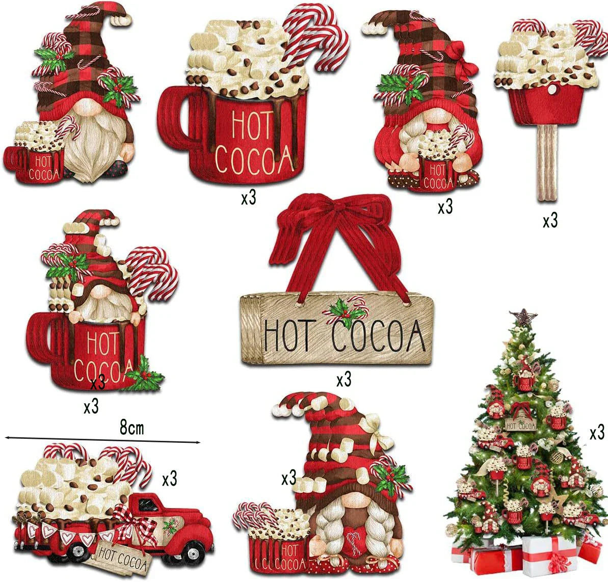 KerstGnomes - Houten Gnomes voor DIY Kerstdecoraties