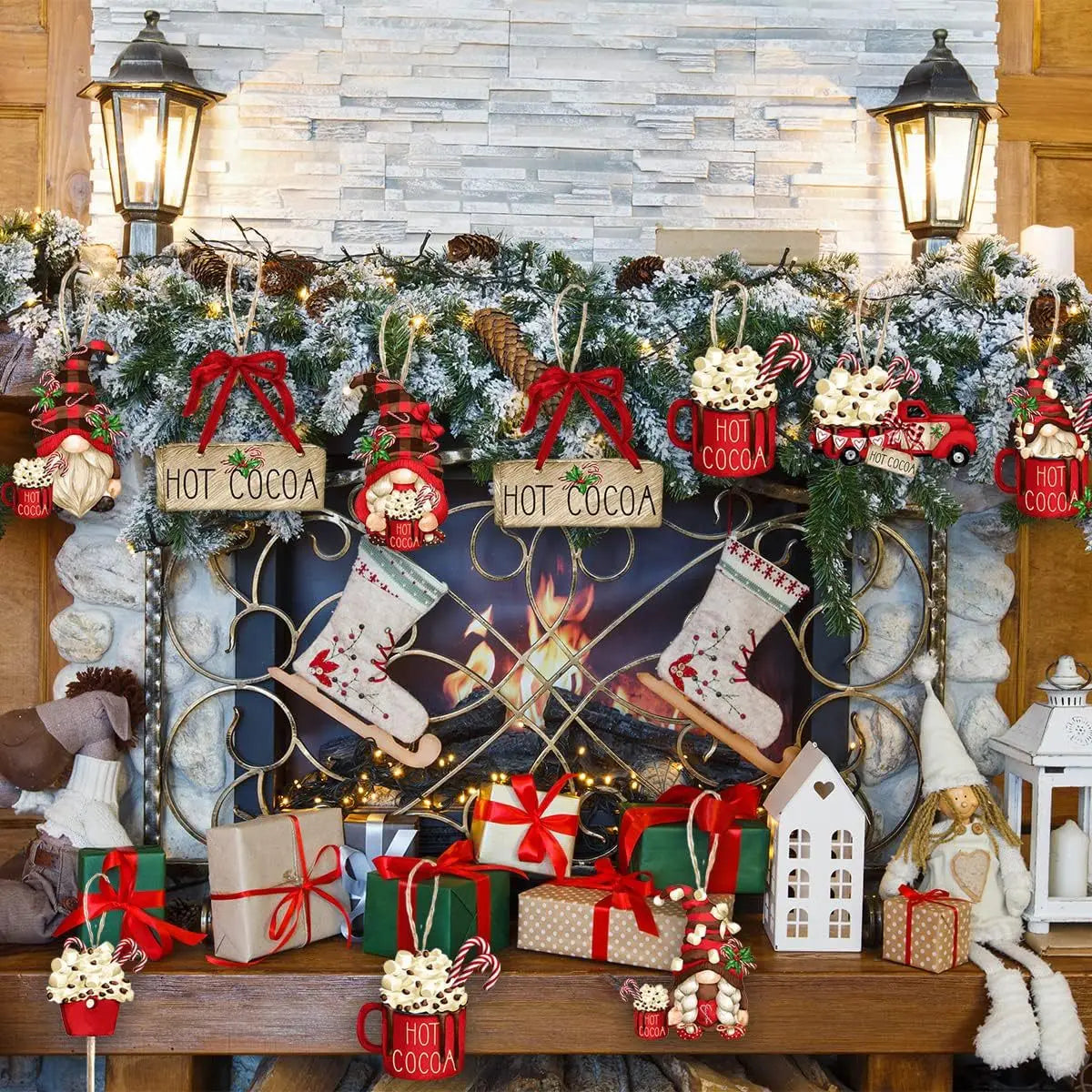 KerstGnomes - Houten Gnomes voor DIY Kerstdecoraties