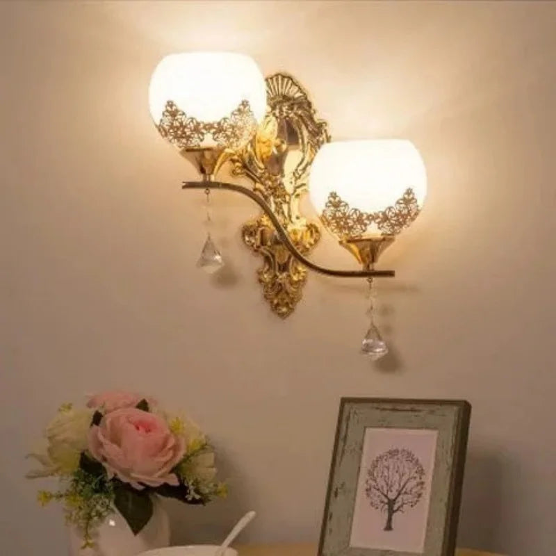 CrystalLuxe - Led Wandlamp Goud Slaapkamer & Woonkamer Sfeerverlichting
