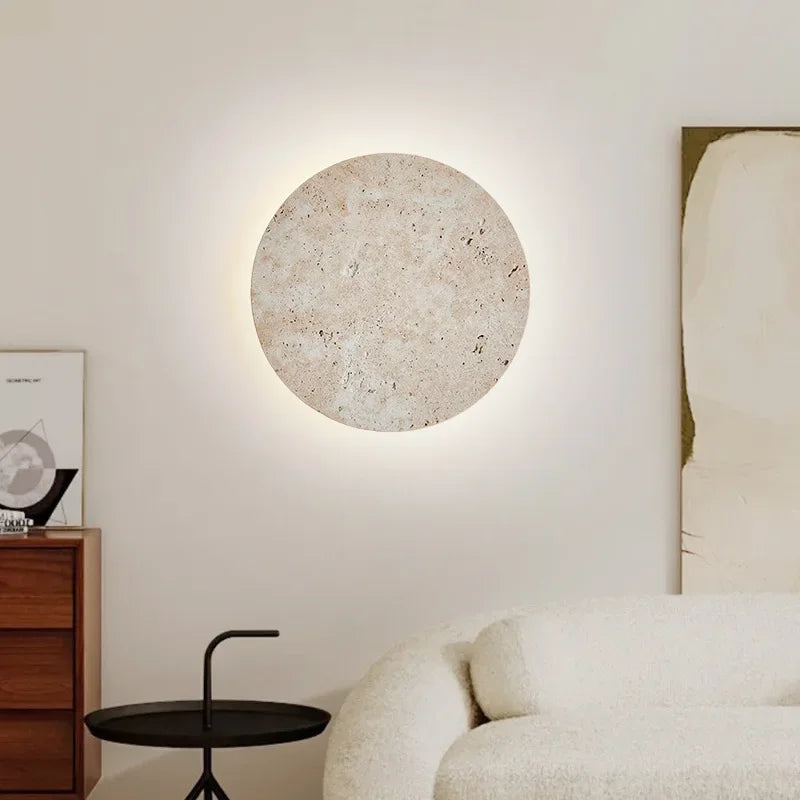 EarthyRadiance - Wandleuchte van natuursteen met warme LED-verlichting
