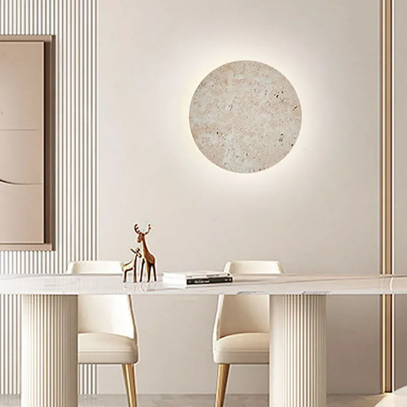 EarthyRadiance - Wandleuchte van natuursteen met warme LED-verlichting