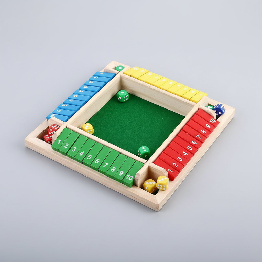 Bordspel Sluit De Doos Houten Familiespel Dobbelstenen